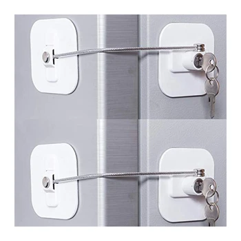 Заключване на хладилник, Замък, Мини-хладилник С ключ За възрастни, Заключване За хладилника, вратата на достъпа на корпуса (Бял, 4 опаковки)