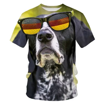 Забавни тениски с 3D принтом любимци, за кучета, Мъжки, женски, Летни, Големи Размери, Свободни Дишащи блузи с къс ръкав, тениска Оверсайз, Унисекс