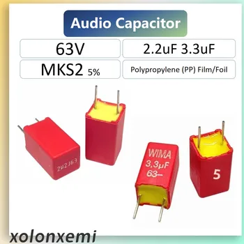 Филмът аудиоконденсатор MKS2 63V 5% 2,2 icf 3,3 icf Полипропилен (PP) филм на WIMA Аудио Свързване на кондензатор