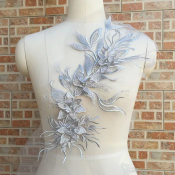 Апликация Колоритен стикер САМ Триизмерна облекло Декоративно рокля Лейси стикер Бродерия Сатен цветни ивици ръчно изработени