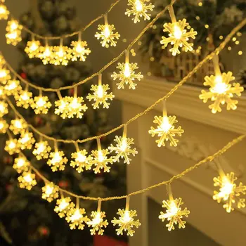 Коледна Снежинка с led осветление, Коледни украси за дома, Подвесная Венец, Страхотна лампа, Украса за Коледната елха, Коледа, Нова Година