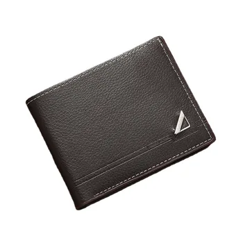 Мъжки класически портфейл от изкуствена кожа, джоб за монети, визитница, Блокиране на мъжки портфейл с държач за карти