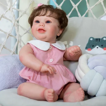 50 СМ Возрожденный Бебе Кукла Момиче на Реалистична 3D Картина с по-Видими Венами Вкоренени Косата Колекционерско Изкуство Пълна Имитация на Гума
