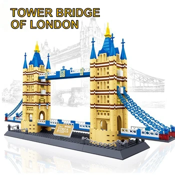 1052 бр. Тауър бридж в Лондон, строителни блокове, Световно известни архитектурни тухли, играчки с изглед към улицата, подарък за рожден Ден за деца