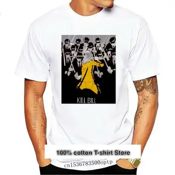 Camiseta против estampado de Kill Bill ал hombre, camisa negra против estampado de Quentin, Tarantino, Uma, Thurman, 6-A-013