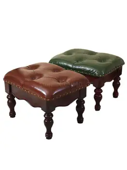 Американската мебел масичка за кафе стол от масивно дърво диван за хола столче за грим на ниско столче кожена пейка за квадратна обувки
