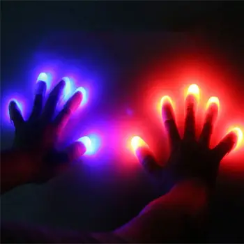 1бр Магически суперэлектронный led, мигащи пръстите, подпори за Фокуси, детски невероятни светещи играчки, Детски светлия декор, подаръци