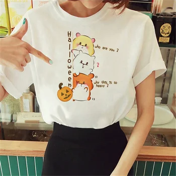 Тениска с хомячком дамски лятна тениска дамски дрехи от аниме