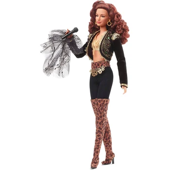 Барби Маркова кукла Барби Глория Естефан в златисто-черен цвят, мода и аксесоари, подарък за колекционери HCB85