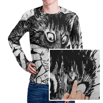 Тениска Crazy Cat с кошачьим хапка, есенни черно-бели эстетичные тениски, Мъжки модни тениска с изображение, Голям размер 4XL 5XL