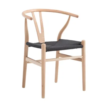 Съвременен стол за хранене Hans Wegner от костите Бук, Орех/Червено-кафяв/Естествена декорация, Y Стол за кафе, Мебели, Дървена Облегалка