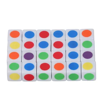 Шестоъгълник кубчета за обучение на основните цветове, лесни за използване Цветни кубчета в грах, Износоустойчивост, със заоблени ъгли за игри