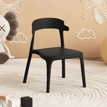 Черни пластмасови Кухненски Столове Модерни дневни Дизайнерски Столове за трапезария Индивидуални мебели за хола Casa Arredo MQ50CY
