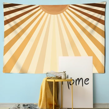 Слънчеви гоблени Скандинавските гоблени Хол геометрична стая в жълта ивица на слънчев гоблени за творчество
