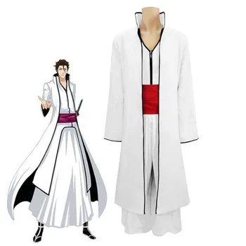 Аниме костюм Bleach Aizen Sousuke, униформи за cosplay и тренчи, кухи костюми Arrancar Crossplay, унисекс, бяло кимоно