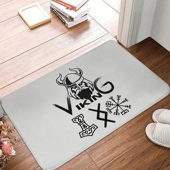 Нескользящий килим за баня Viking ЧЕРЕН Воин Мат хол, подложка за входната врата, Подложка за декор на пода