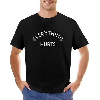 Тениска Everything Hurts за момчета, тениска с домашен любимец принтом, графични тениски, черни тениски, мъжки тениски fruit of the стан,