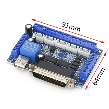 Интерфейс съвет MACH3 с 5-осово ЦПУ С Адаптер Оптрона Драйвер за стъпков мотор + USB кабел