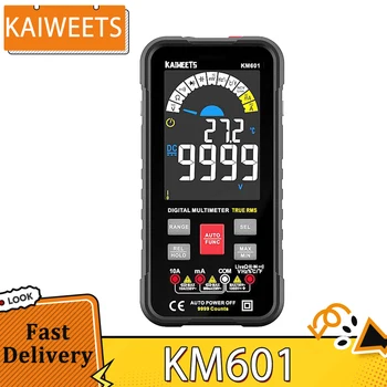 Цифров мултицет KAIWEETS KM601, Истина среднеквадратичный м до 10,000 точки, Ръчен режим Smart Mode, Led конектори Светкавица, Автоматично заключване