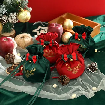 Модерен и креативен Коледен празничен подарък пакет на Apple Bag Velvet Christmas Eve Apple Bag Velvet Комплект от нежната тъкан