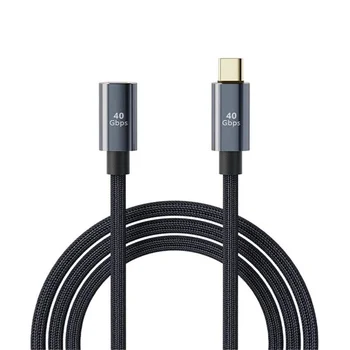 Най-продаваният Найлонова оплетка USB4.0 дължина 1 М 40 Gbit/с Type-C за мъже и Жени със сърцевина от чиста медна тел USB удължителен кабел