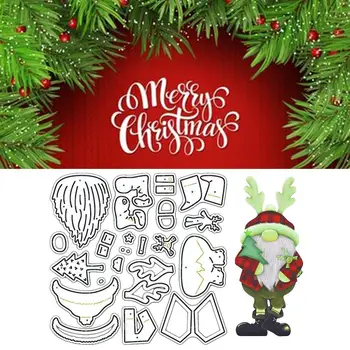 Джудже на Дядо Коледа Метална форма За Украса Клипбука Нож за хартия Празнична атмосфера, Коледни Занаят Декоративна форма K2S5