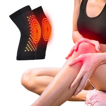 2 елемента Самонагревающиеся Подкрепа на коленете Наколенник Топъл за облекчаване на болки при артрит, ставни болки и възстановяване след травми Колан Масажор за коляното за краката