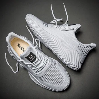 Мъжки маратонки от дишаща мрежа, однотонная нескользящая вулканизированная обувки дантела за мъже Тенис Comfort, модни обувки Zapatos 2023