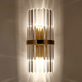 Кристална стена лампа Луксозно фоново осветление на хола Скандинавски Модерен Прост Стълбище, Коридор, Спалня, Легло, Подходящи