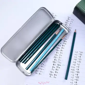 Празен молив случай от матирано желязо, висококачествена кутия за канцеларски материали, ученически пособия за децата, лесна однослойная кутия за писалки