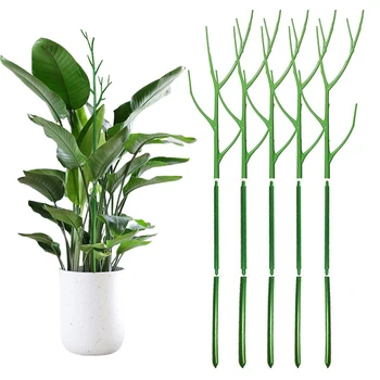 Силна пръчка за изкачване на растенията с дължина 1 М, Градински лоза, рамкови колове за катерене, Пластмасов държач за фиксирането на пръчка във формата на Бонсай с клипове за орхидеи