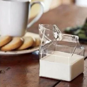 1 бр. 350 мл полпинты мляко в картонена опаковка, творчески мини-стомна за сметана, стъклена млечни чаша, чаша за вимето на крава, чаша за мляко на едро