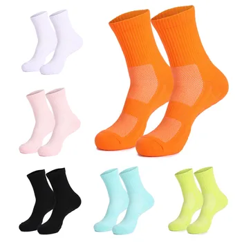 Нови Ежедневни Мъжки футболни чорапи, висококачествени Меки дишащи спортни чорапи за Джогинг, Колоездене, Туризъм, Женски обикновена футболни чорапи