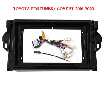 9-Инчов Двойна рамка за автомобилния радио Din за Toyota Fortuner 2 2016 2017 2018 2019 2020 Комплект за украса на кабела на арматурното табло