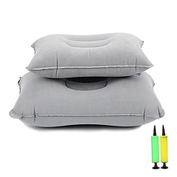 Надуваема възглавница с квадратна дрямка от флока за сън възглавница за къмпинг възглавница за пътуване от PVC, Сверхлегкая възглавница за сън в лагера