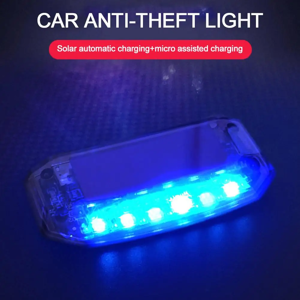 Автоматична анти-кражба Фалшив, Имитирующая слънчева вибрация, 6 led сини и червени светодиоди, Автомобилна аларма, светкавица за защита от взлом