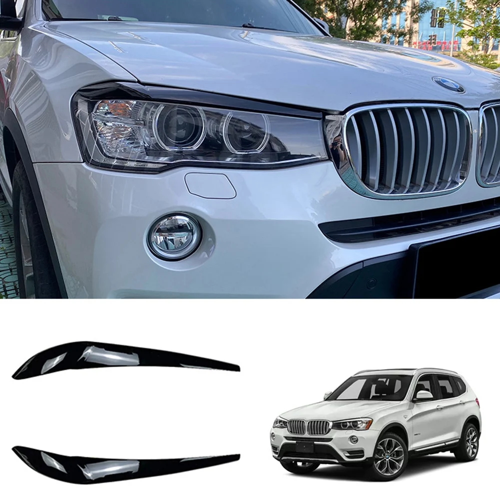 Автомобилни лъскавите черни фарове, Веждите, Клепачите, тампон на мигли, главоболие светлина, етикети за лампи и BMW X3 F25 X4 F26 2014-2017