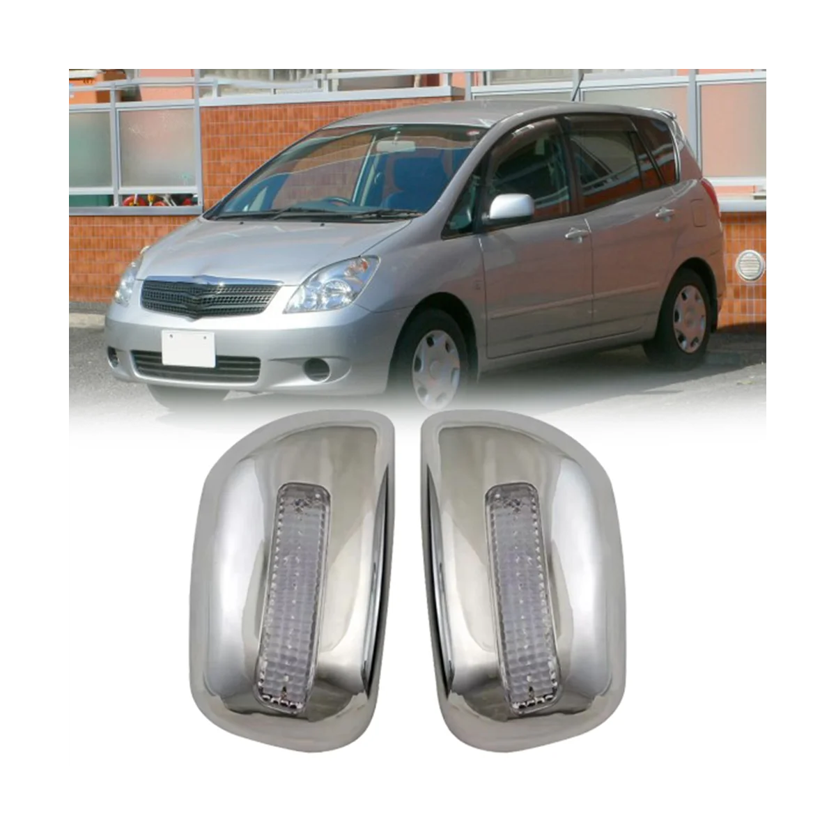 Автомобилно Хромированное Сребърен Странично стъкло за обратно виждане, за довършителни работи на капаци огледала за обратно виждане, калъф за огледала за обратно виждане в 2001-2007 години