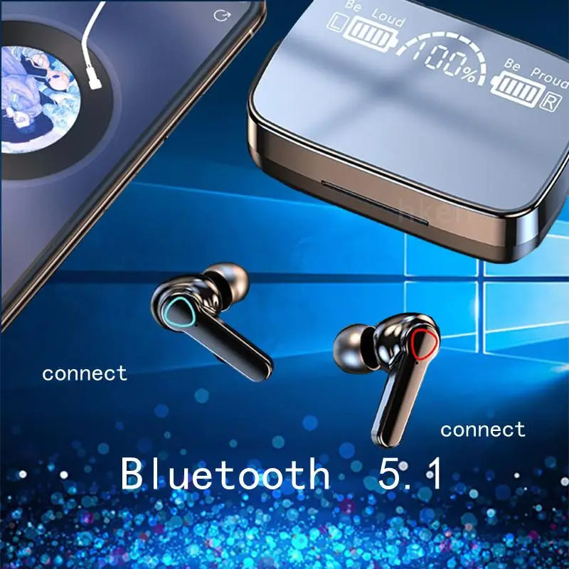 Безжична слушалка M19 Bluetooth 5.3 IPX5 Водонепроницаемое HiFi качество на звука за безпроблемното слушане на музика