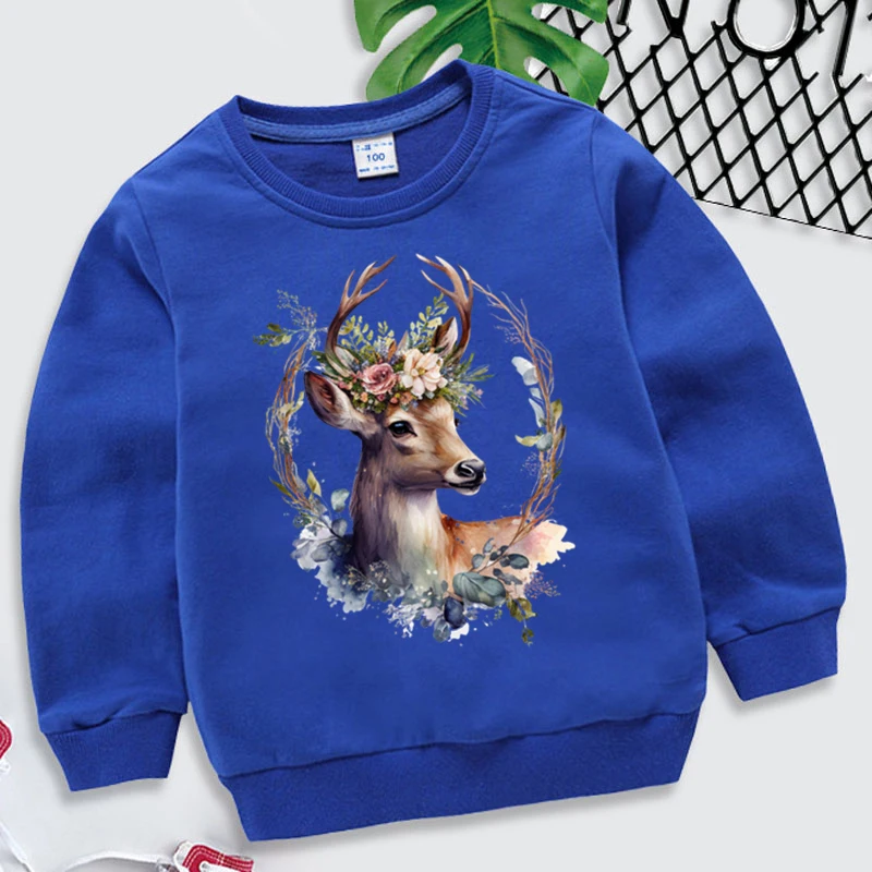 Блузи за момчета Dream Antelope Y2k Sudadera, Мультяшные Забавни детски Жилетки, Пуловер, Връхни дрехи с животни Kawaii, Детски дрехи за момичета
