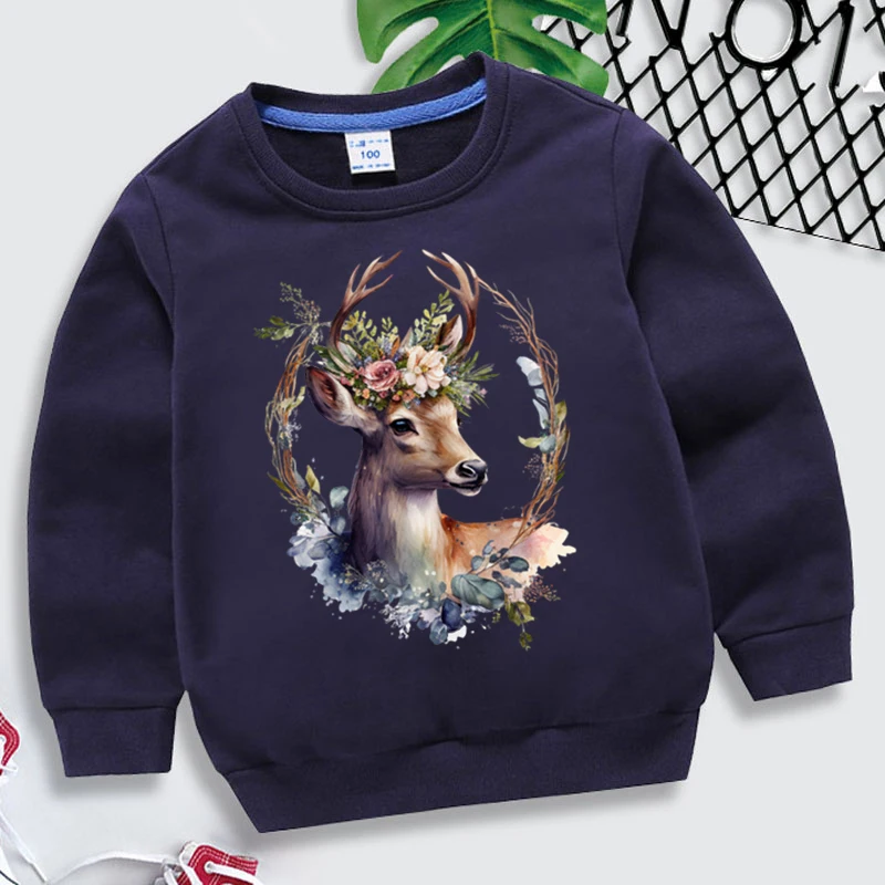 Блузи за момчета Dream Antelope Y2k Sudadera, Мультяшные Забавни детски Жилетки, Пуловер, Връхни дрехи с животни Kawaii, Детски дрехи за момичета