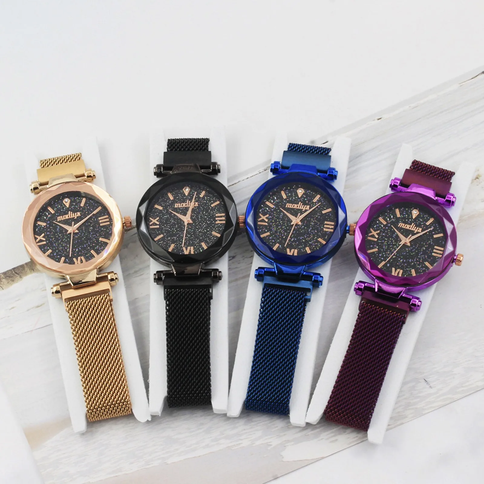 Висок клас марка, Елегантни дамски часовници е от неръждаема Стомана, Ежедневни дамски кварцови часовници, Женски гривна с набор от часа, Reloj Mujer