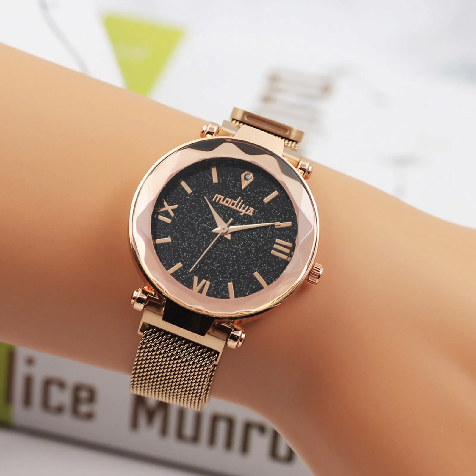 Висок клас марка, Елегантни дамски часовници е от неръждаема Стомана, Ежедневни дамски кварцови часовници, Женски гривна с набор от часа, Reloj Mujer