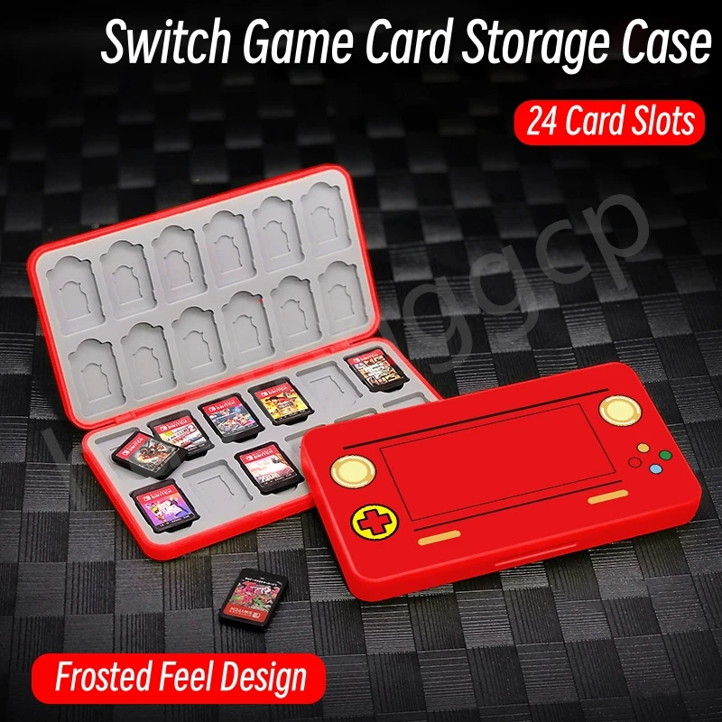 Готин Калъф за игра на карти NS Switch С 24 Слота за карти игра Предпазна Кутия За Съхранение на Игралното Касета Switch OLED Lite TF Карта памет