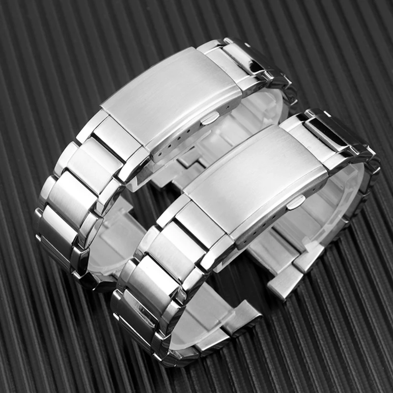 Гривна за часовници Casio G-SHOCK GST-B500 серия на Steel Сърце, Мъжки каишка, Сребрист, черен, верижка от неръждаема стомана 316L, каишка за часовник