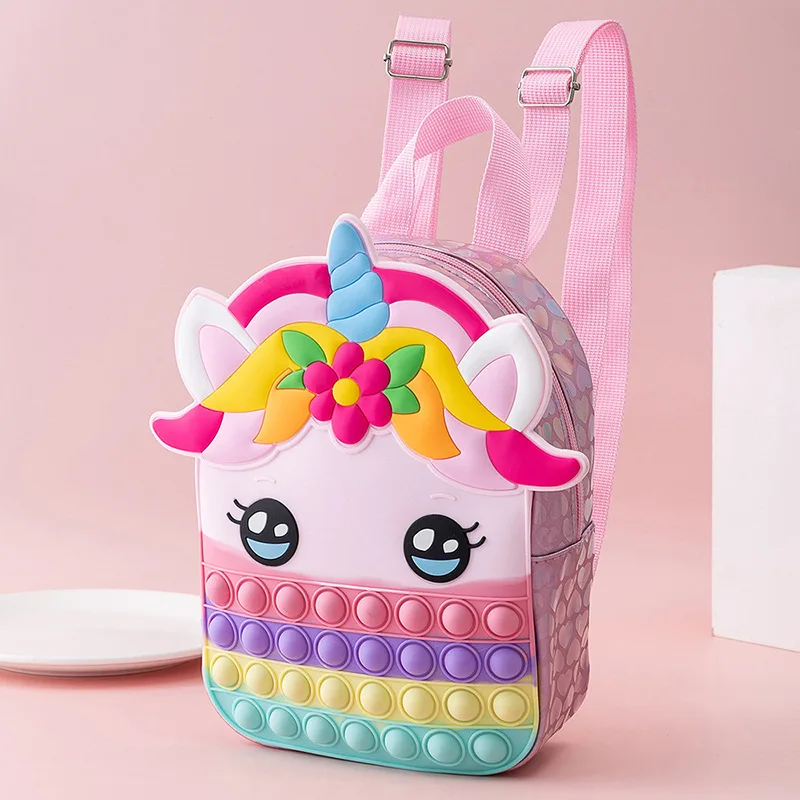 Детска училищна чанта-анти-стрес, подарък за рожден ден за момичета, раница през рамо, играчки за деца, студентски красиви чанти с мехурчета