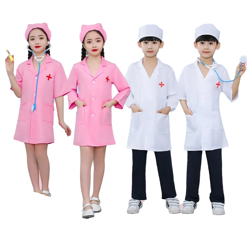 Детски дрехи за cosplay, униформи доктор медицинска Сестра за момчета и момичета, необичайни костюми за ролеви игри на Хелоуин за деца, празнична облекло за д-р