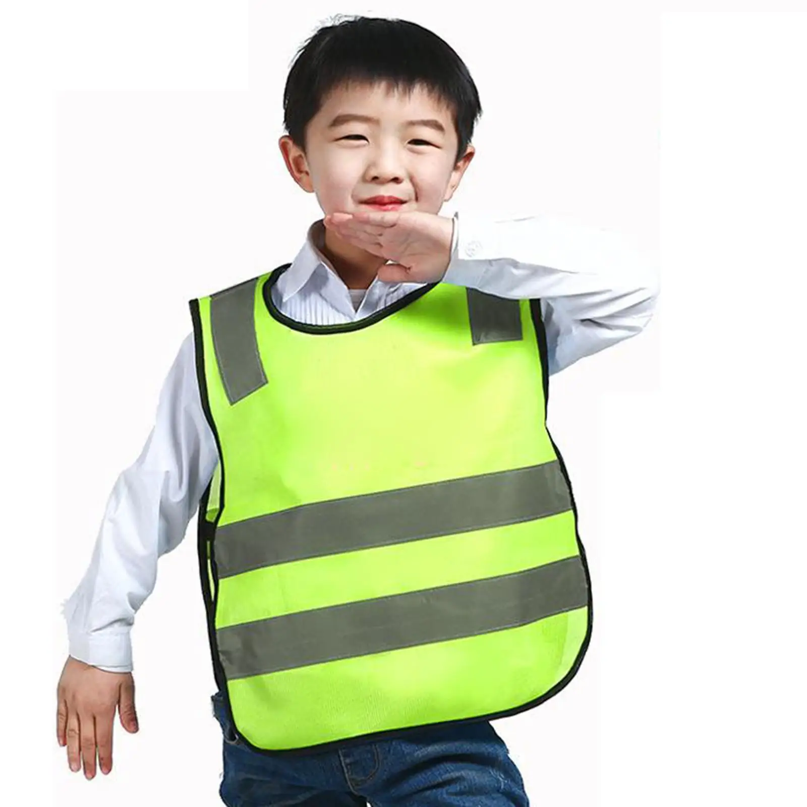 Детски отразяваща жилетка TRAFFIC WORK за бягане със светлоотразителни ивици