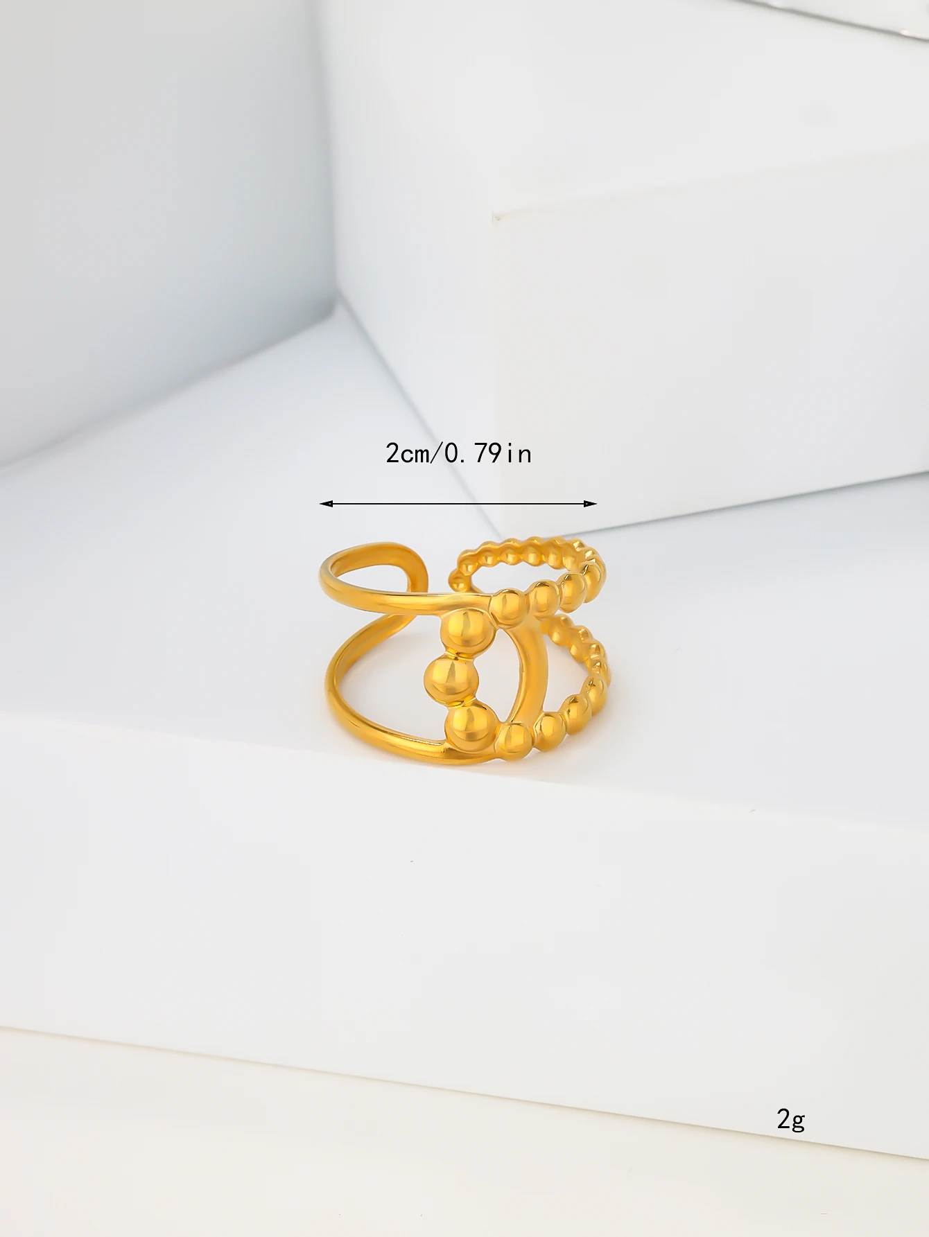 Европейското и американското модно геометрично пръстен от неръждаема стомана в стил INS популярна регулиране на откриването на 18-каратово бъде позлатен пръстен за жени