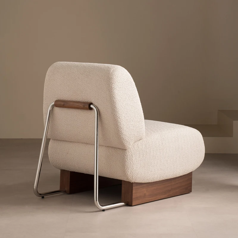 Единична разтегателен Мъри, винтажное стол за дневна, кресло, произведено от овче руно, дизайнерско кресло за отдих, ядки винтажное фотьойл-разтегателен